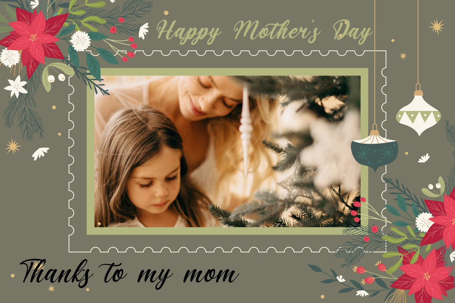 Mothers Day Backdrops Olive Floral Memory Custom Backdrop UK TWW4-6