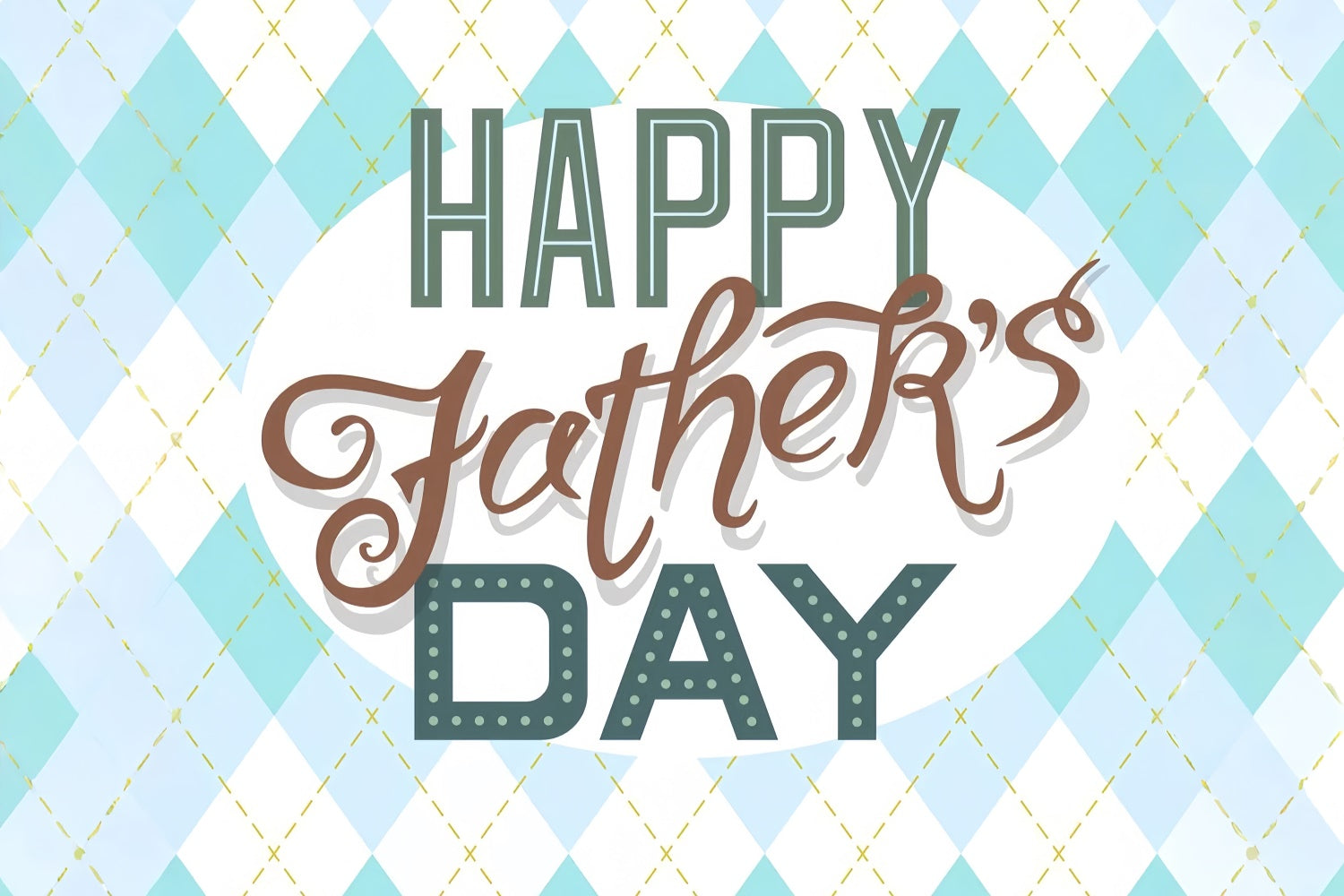 Backdrop Fathers Day Blue Argyle Retro Customized Backdrop UK TWW4-73