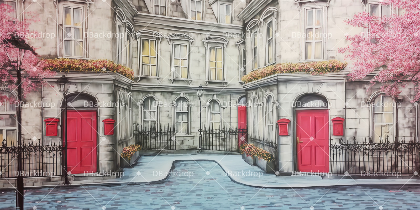 Professional Stage Backdrops Banks Family House Theater Backdrop UK TWW510-T36