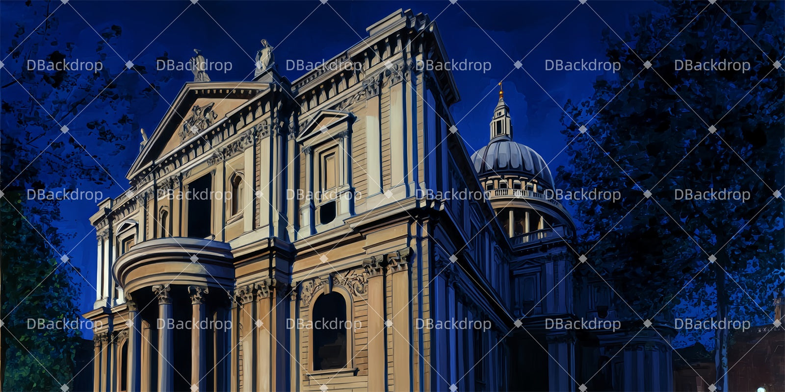 Theater Stage Backdrop St.Paul's Cathedral Steps Performance Backdrops UK TWW510-T43