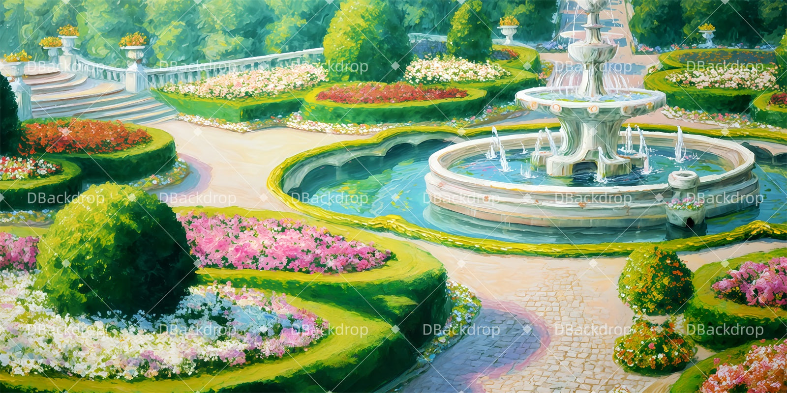 Movie Theater Backdrop Castle Garden Stage Backdrop UK TWW510-T50