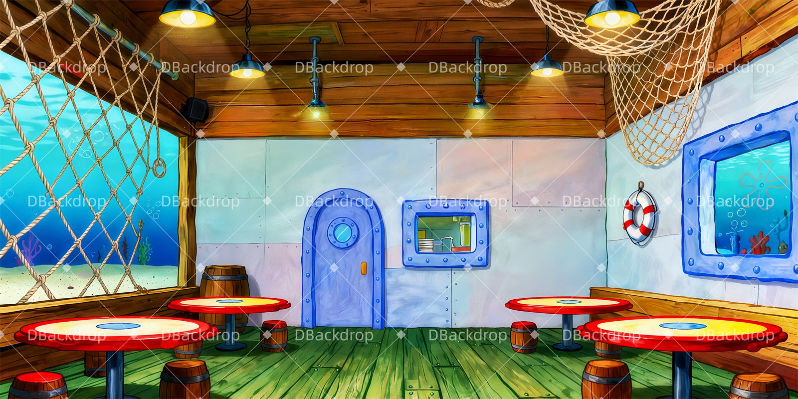 Professional Stage Backdrops The Krusty Krab Scenic Backdrops UK TWW511-T127