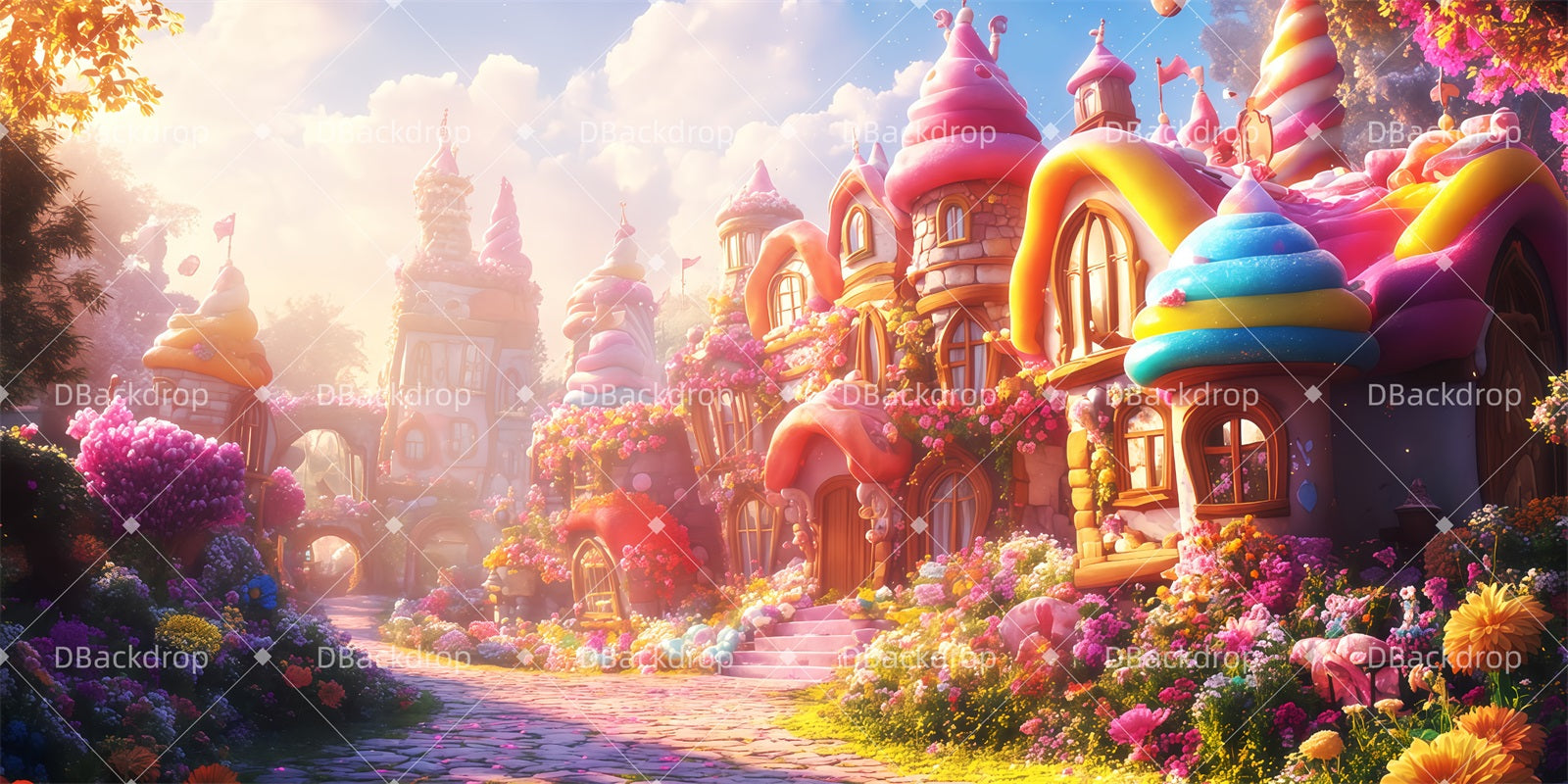 Professional Stage Backdrops Munchkinland School Play Backdrop UK TWW511-T134