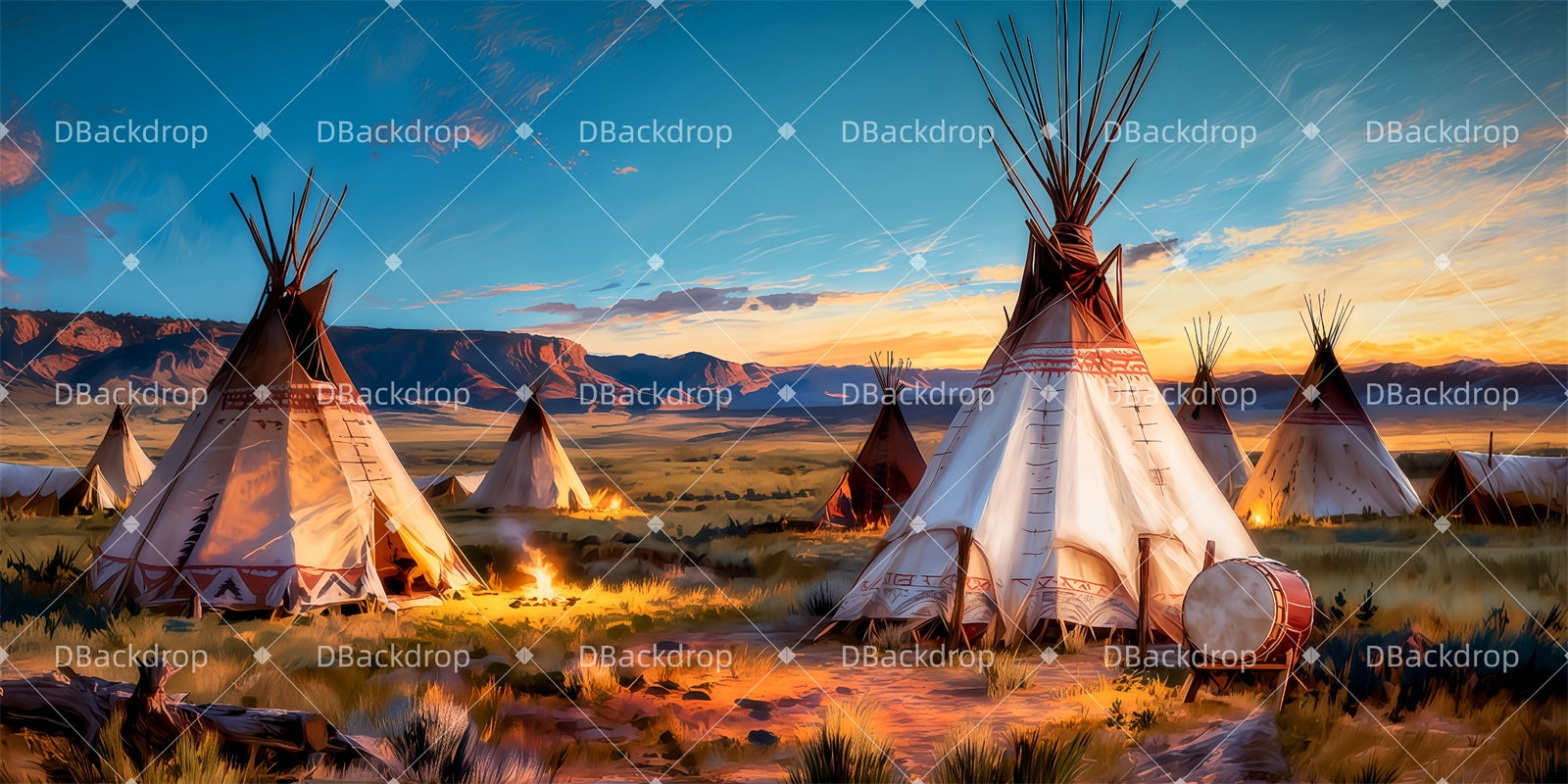 Stage Backdrop Indian Encampment Scenery Backdrops For Theater UK TWW511-T16