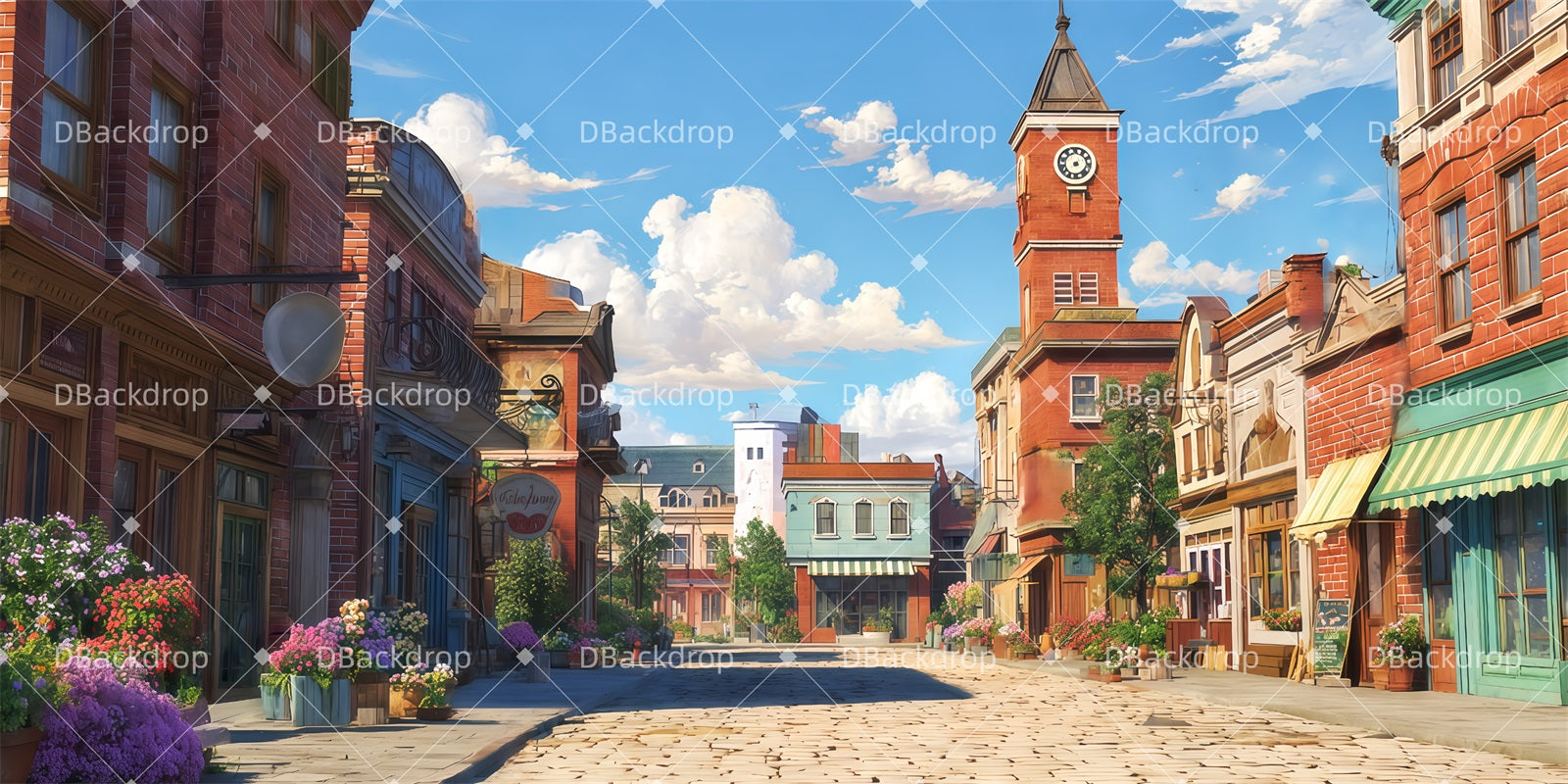 Theatre Stage Backdrop Ashton Town Square School Play Backdrops UK TWW511-T33