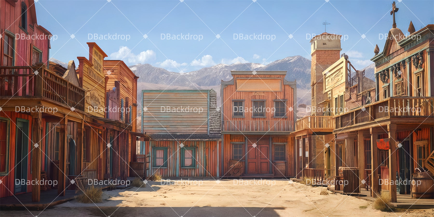 Theater Backdrop Deadrock Town Street Stage Backdrops For Sale UK TWW511-T50