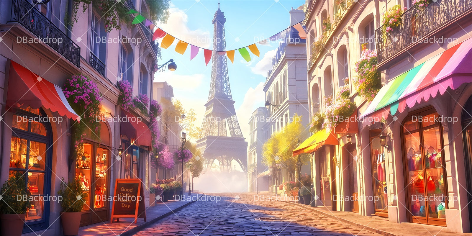 Theater Stage Backdrop The Streets Of Paris School Play Backdrops UK TWW511-T92