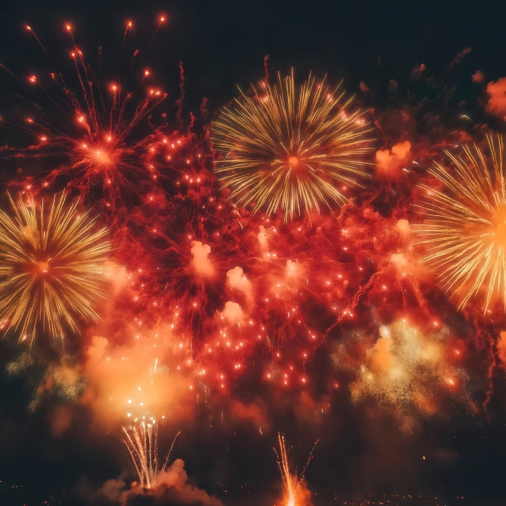 New Years Backdrop Crimson Burst Firework Sky New Year's Eve Backdrop UK TWW512-11