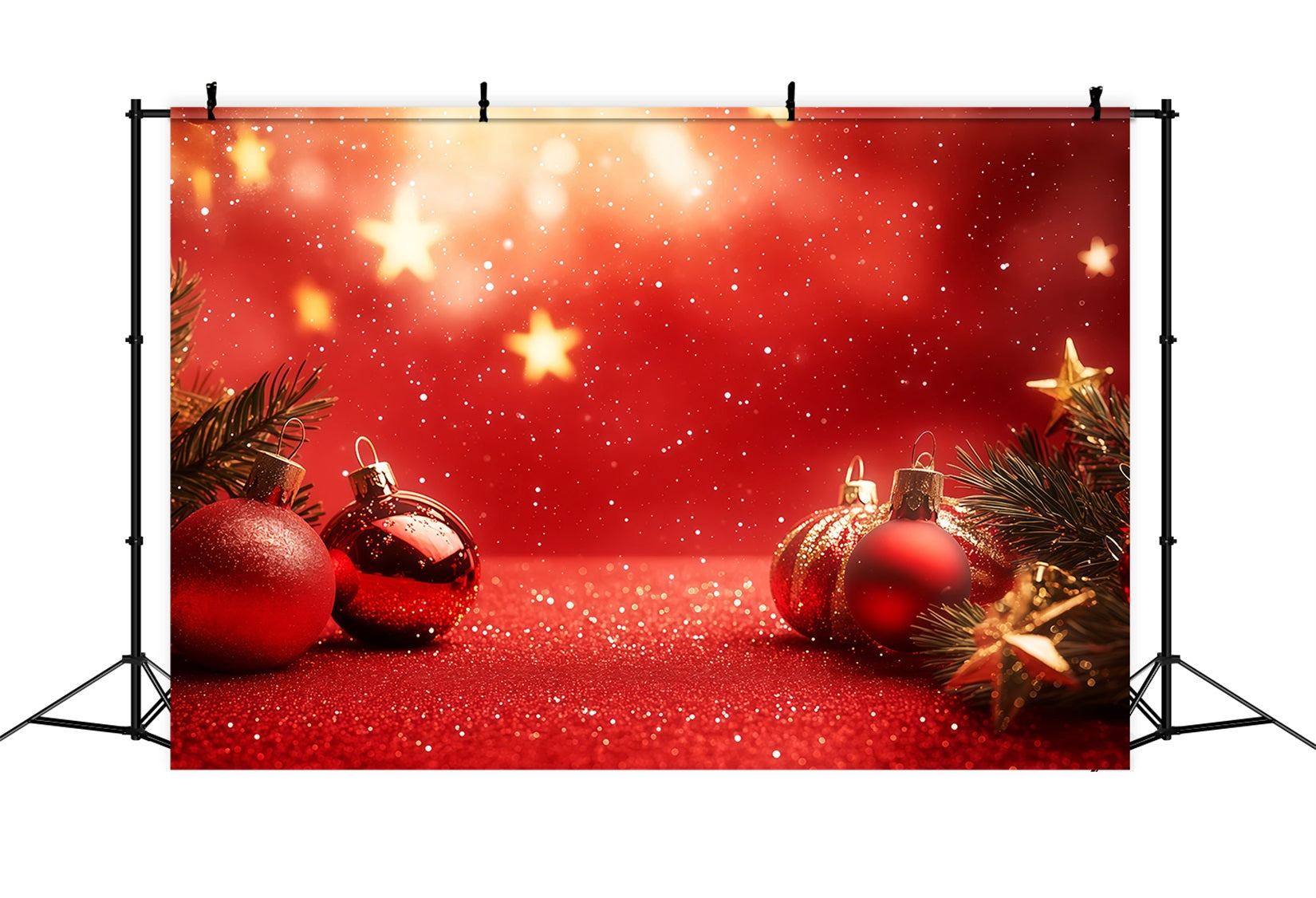 New Years Backdrops Radiant Red Ornaments Happy New Year 2026 Backdrop UK TWW512-17
