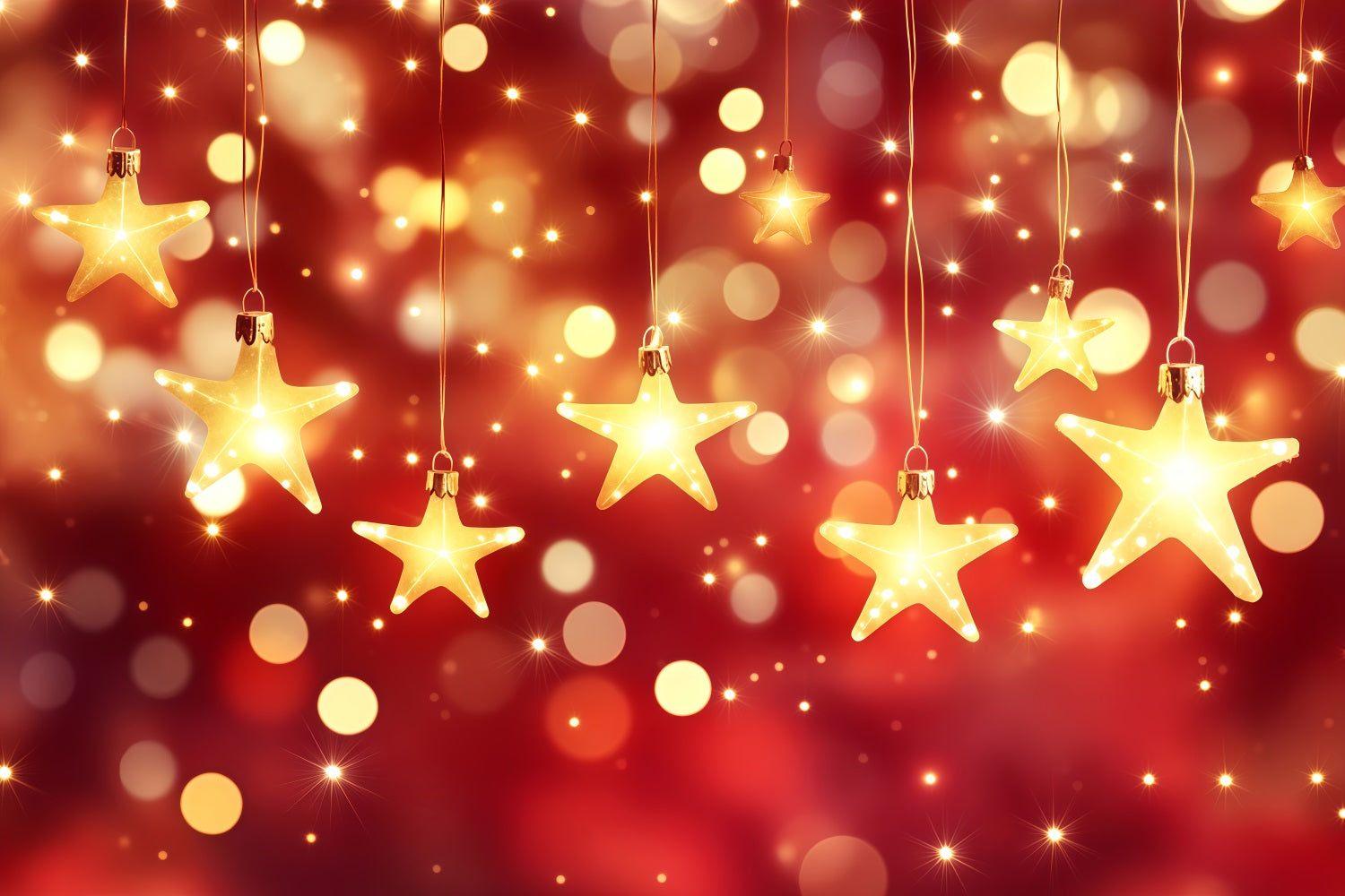 New Years Backdrops Hanging Star Lights Bokeh Gold Glitter Backdrop UK TWW512-26