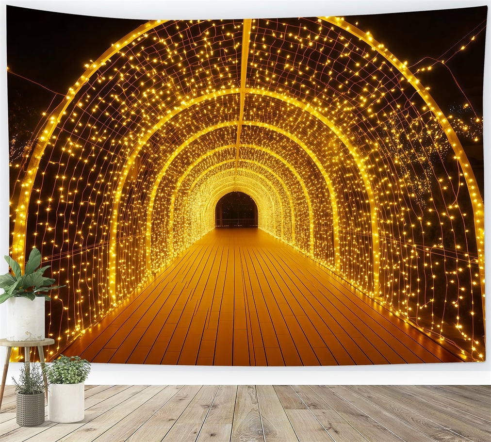 New Year's Backdrop Bokeh Light Tunnel Sparkles Gold Glitter Backdrop UK TWW512-30