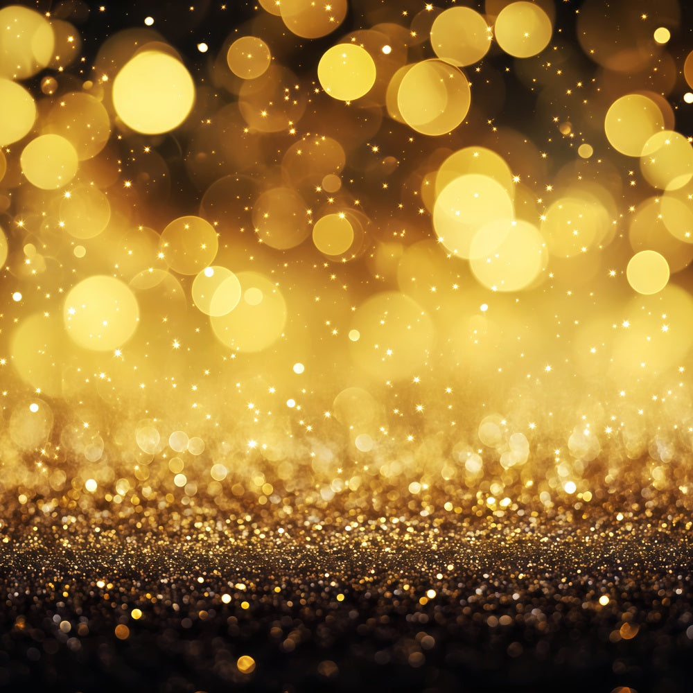 New Year's Backdrops Golden Sparkle Shimmer Bokeh Gold Glitter Backdrop UK TWW512-7