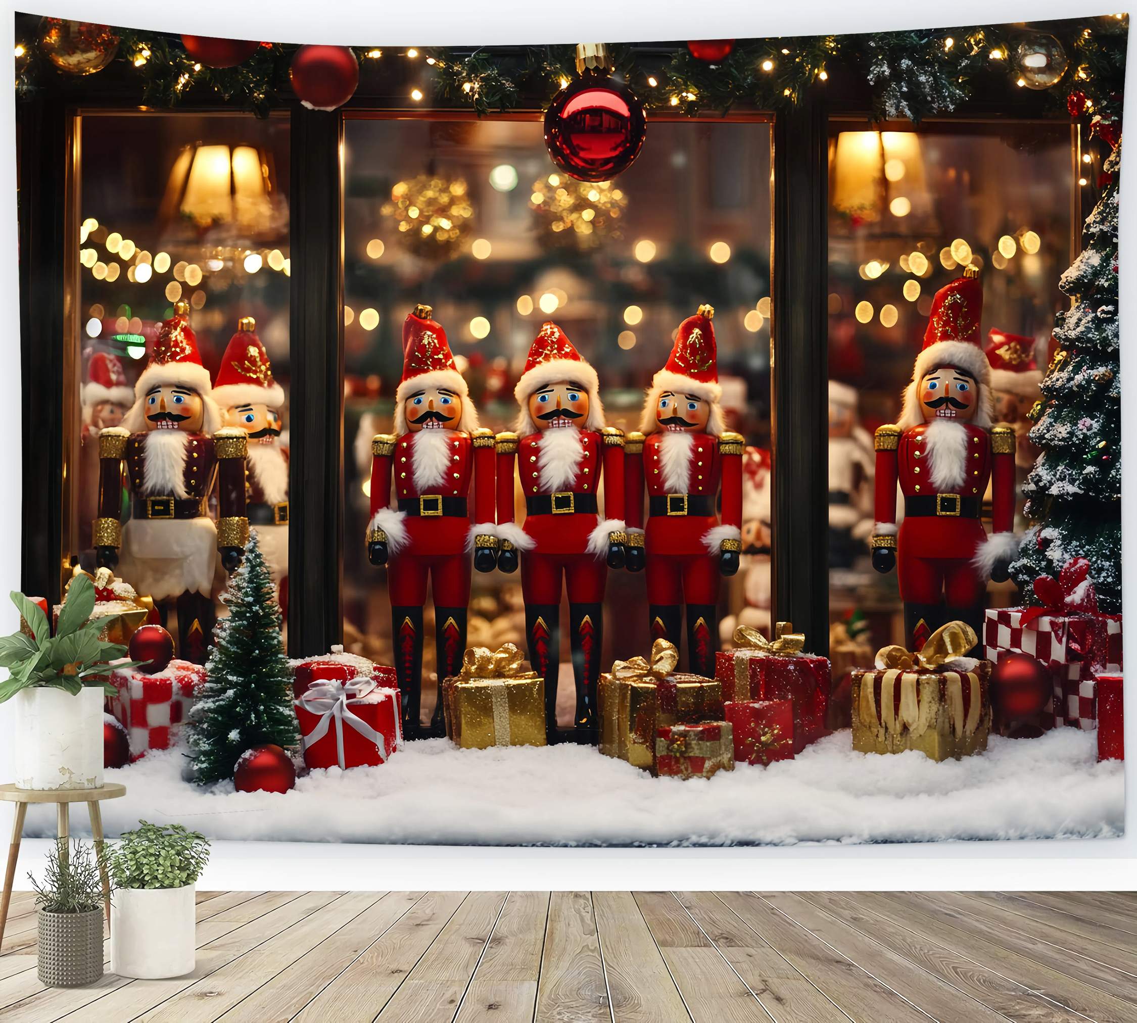 Nutcracker Backdrop Nutcracker Soldiers Festive Decor Christmas Backdrops UK TWW58-54