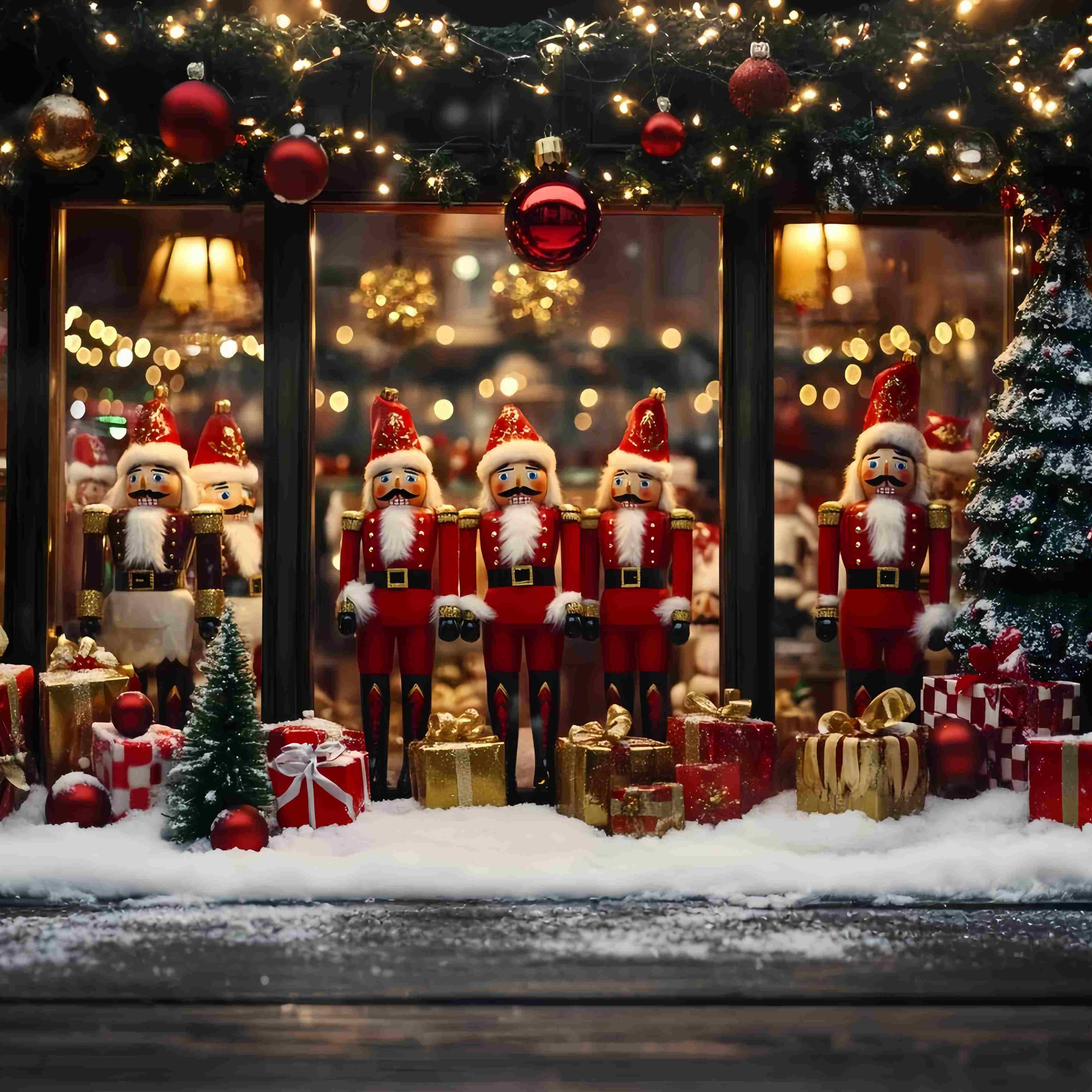 Nutcracker Backdrop Nutcracker Soldiers Festive Decor Christmas Backdrops UK TWW58-54