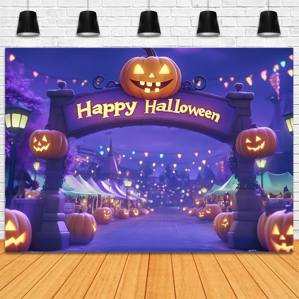 Halloween Circus Backdrop Pumpkin Carnival Gate Photography Circus Backdrop UK TWW59-21
