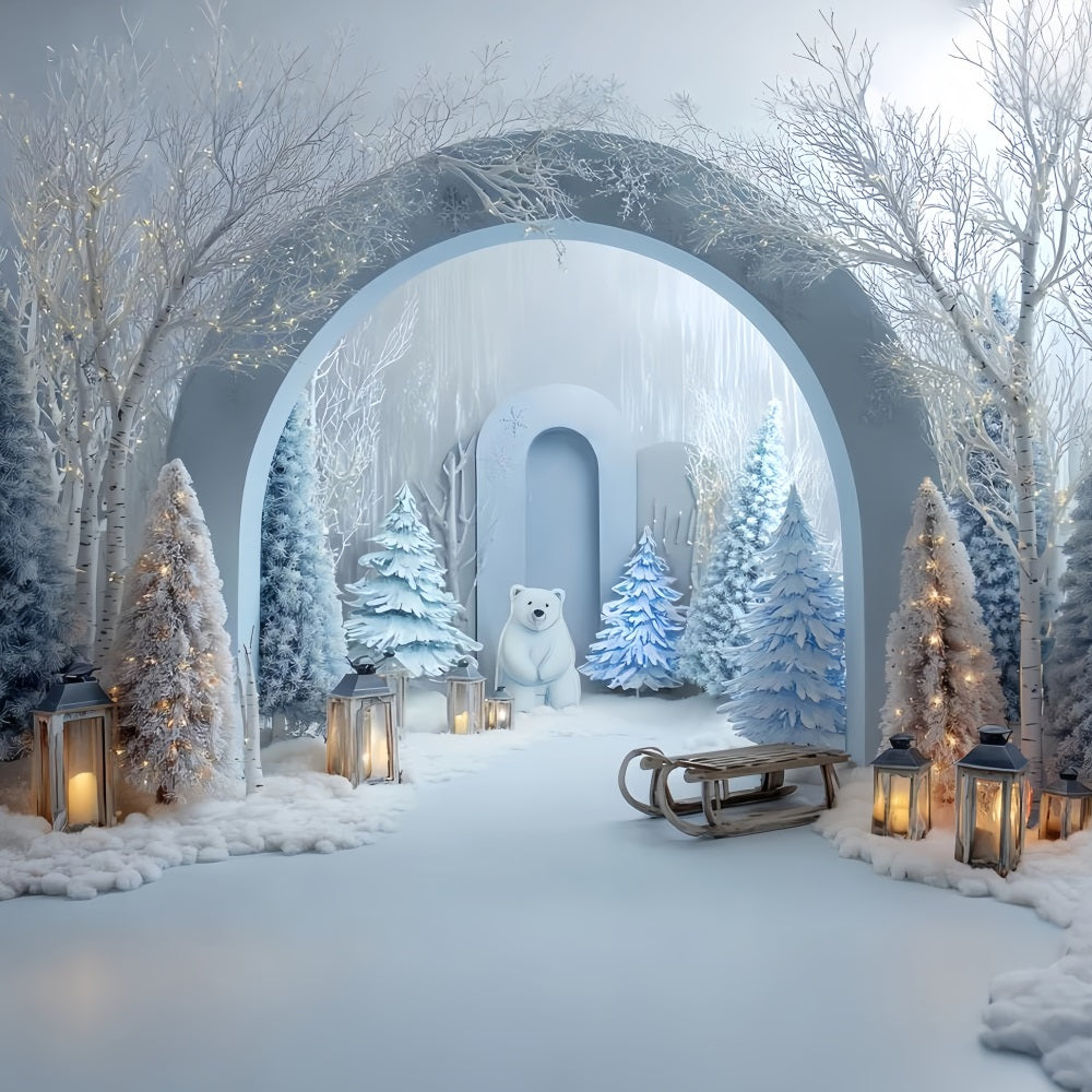 Cake Smash Backdrops Winter Forest Polar Wonderland Backdrop for Birthday UK TWW59-222