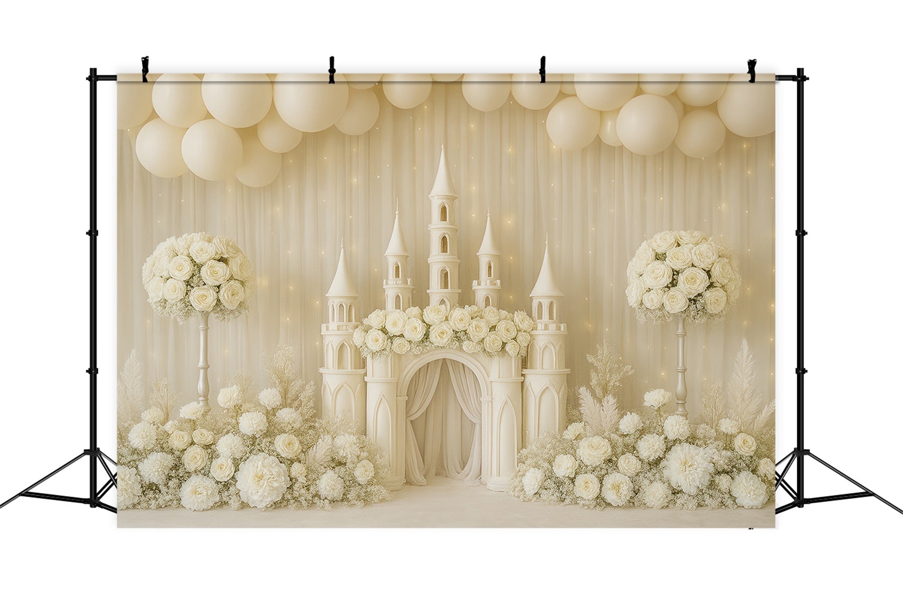 Cake Smash Photography Backdrop Ivory Castle Floral Dream Birthday Backdrops UK TWW59-229