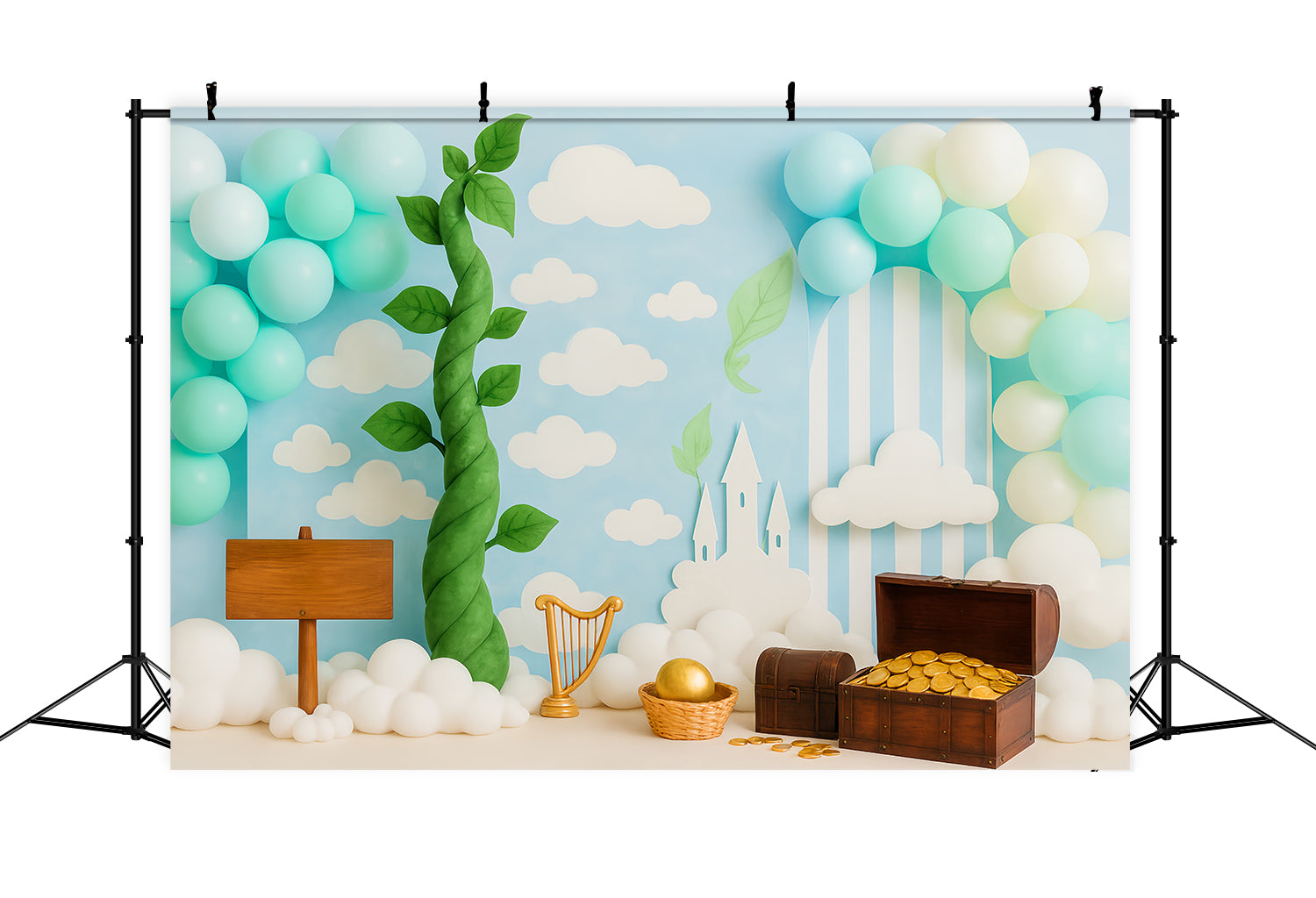 Cake Smash Backdrops Magic Beanstalk Treasure Land Cake Photography Backdrops UK TWW59-237