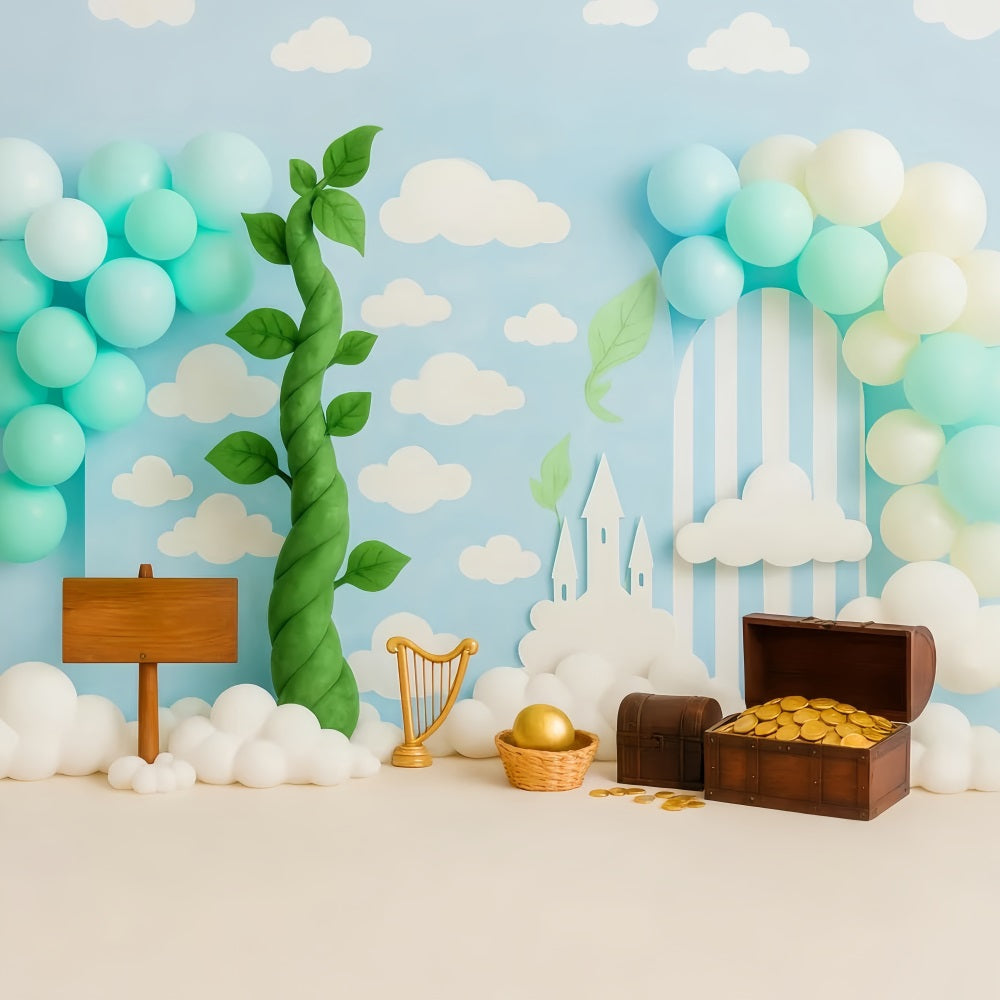 Cake Smash Backdrops Magic Beanstalk Treasure Land Cake Photography Backdrops UK TWW59-237