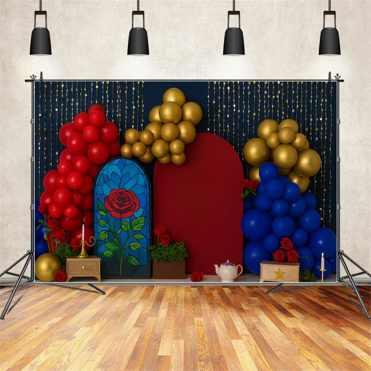 Cake Smash Backdrops Enchanted Rose Fairytale Magic Happy Birthday Backdrop UK TWW59-240