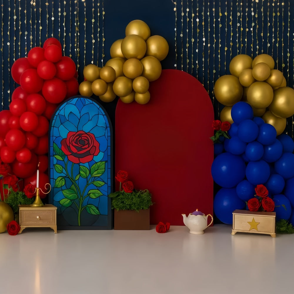 Cake Smash Backdrops Enchanted Rose Fairytale Magic Happy Birthday Backdrop UK TWW59-240