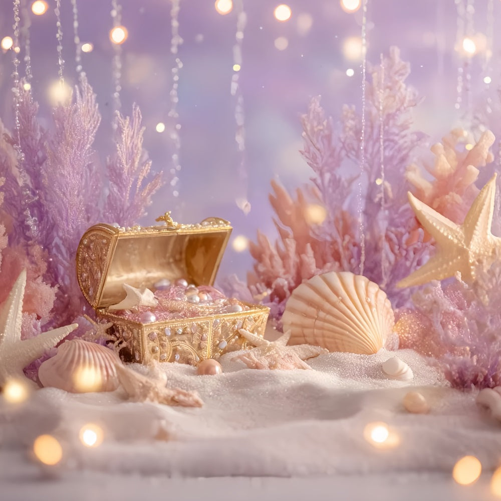 Cake Smash Backdrop Underwater Treasure Pearl Fantasy Birthday Backdrop UK TWW59-243