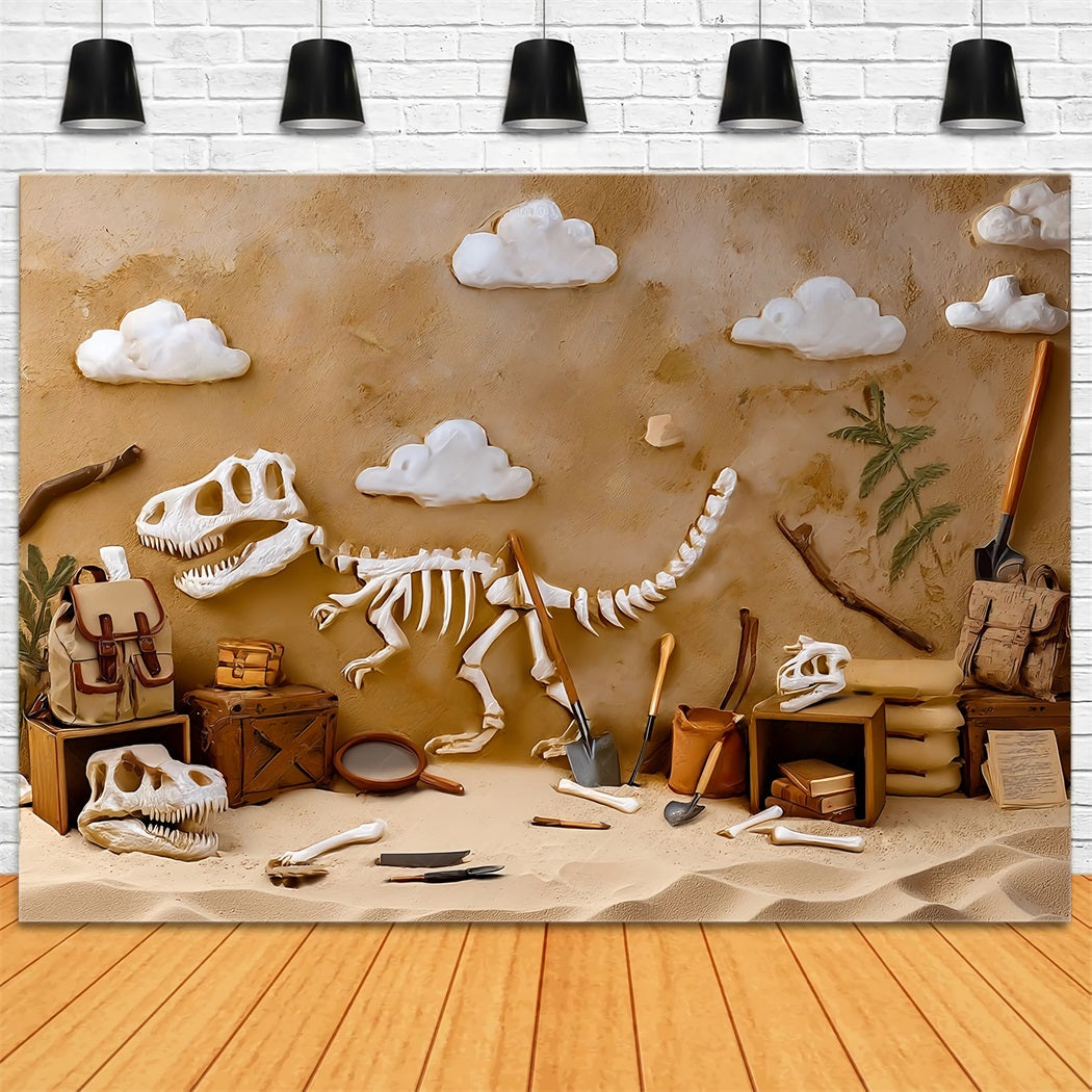 Cake Smash Backdrop Dinosaur Fossil Adventure Dig Birthday Backdrops UK TWW59-246