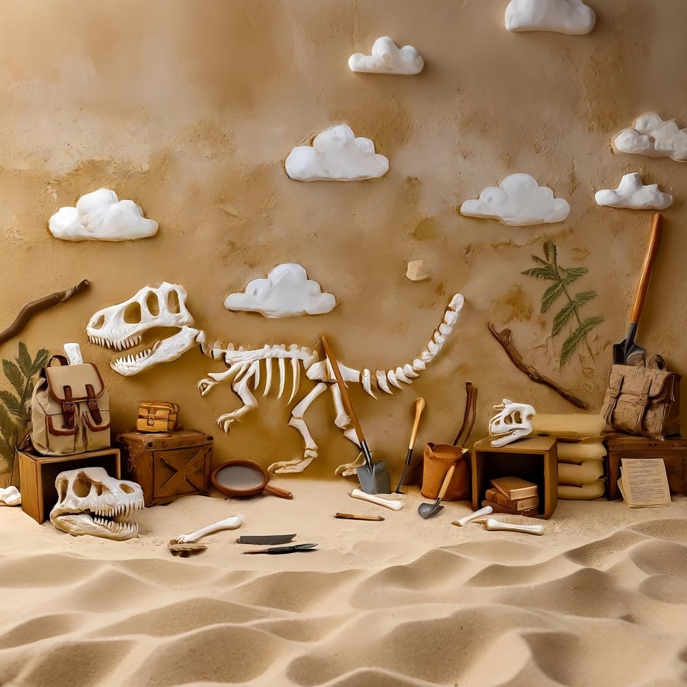 Cake Smash Backdrop Dinosaur Fossil Adventure Dig Birthday Backdrops UK TWW59-246