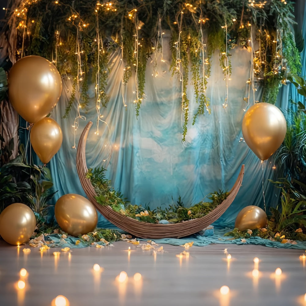 Cake Smash Backdrops Golden Moonlight Jungle Dream Cake Photography Backdrops UK TWW59-250