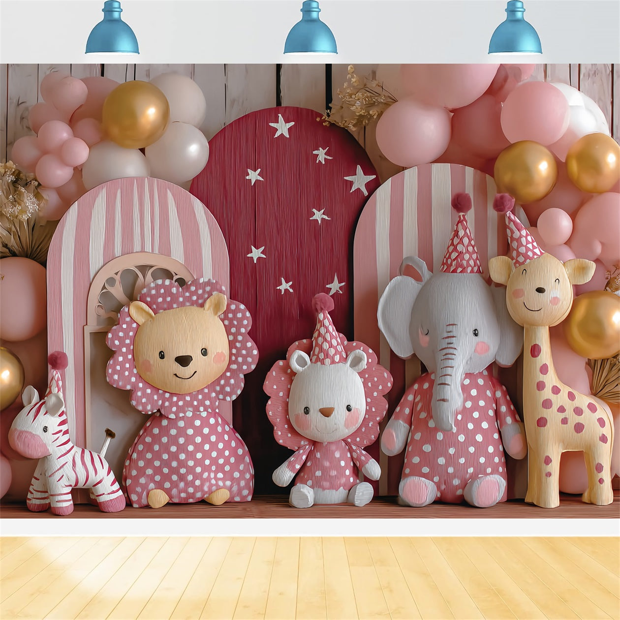 Cake Smash Backdrops Pink Safari Party Friends Birthday Backdrop UK TWW59-252