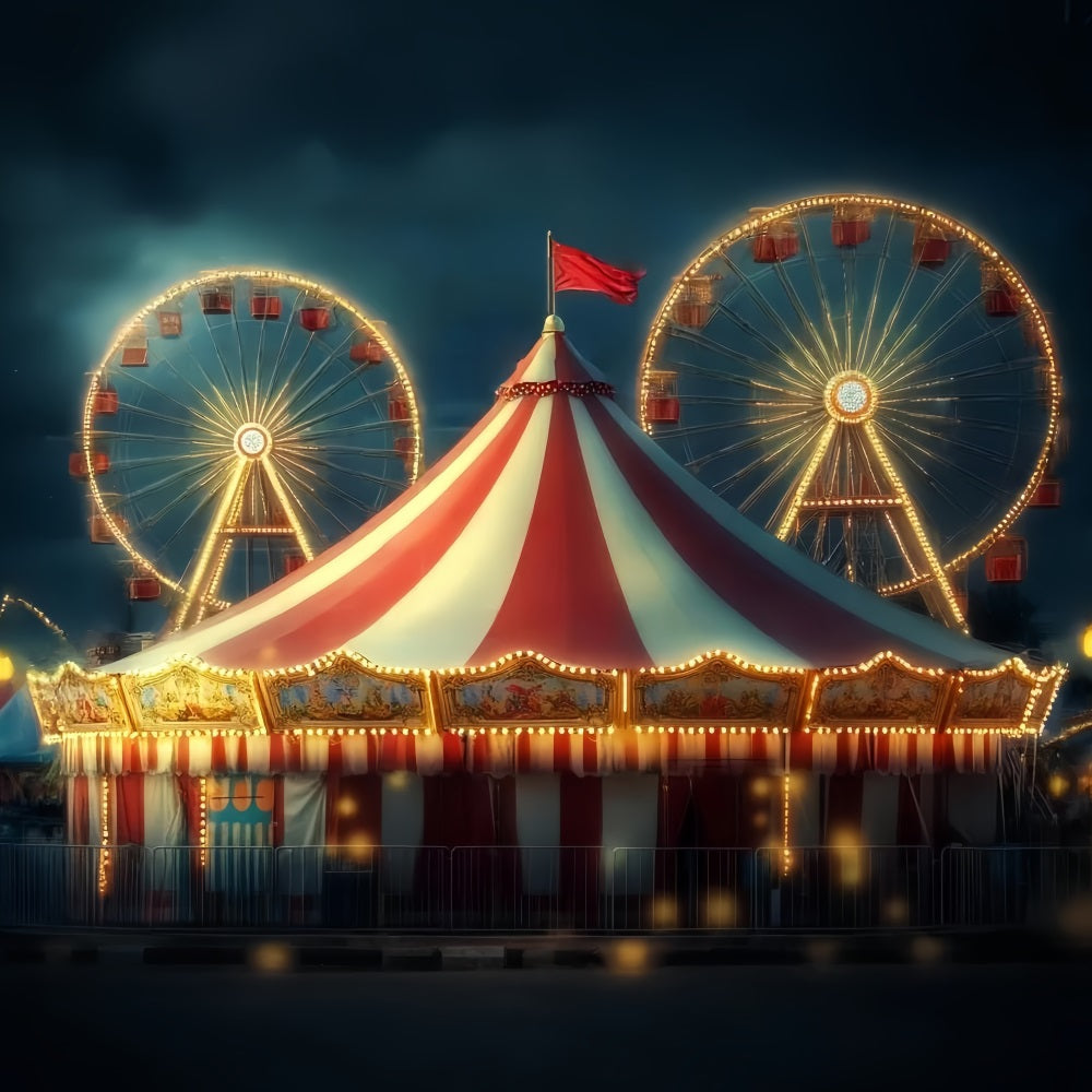 Carnival Tent Backdrop Ferris Wheel Glowing Tent Circus Carnival Backdrop UK TWW59-26