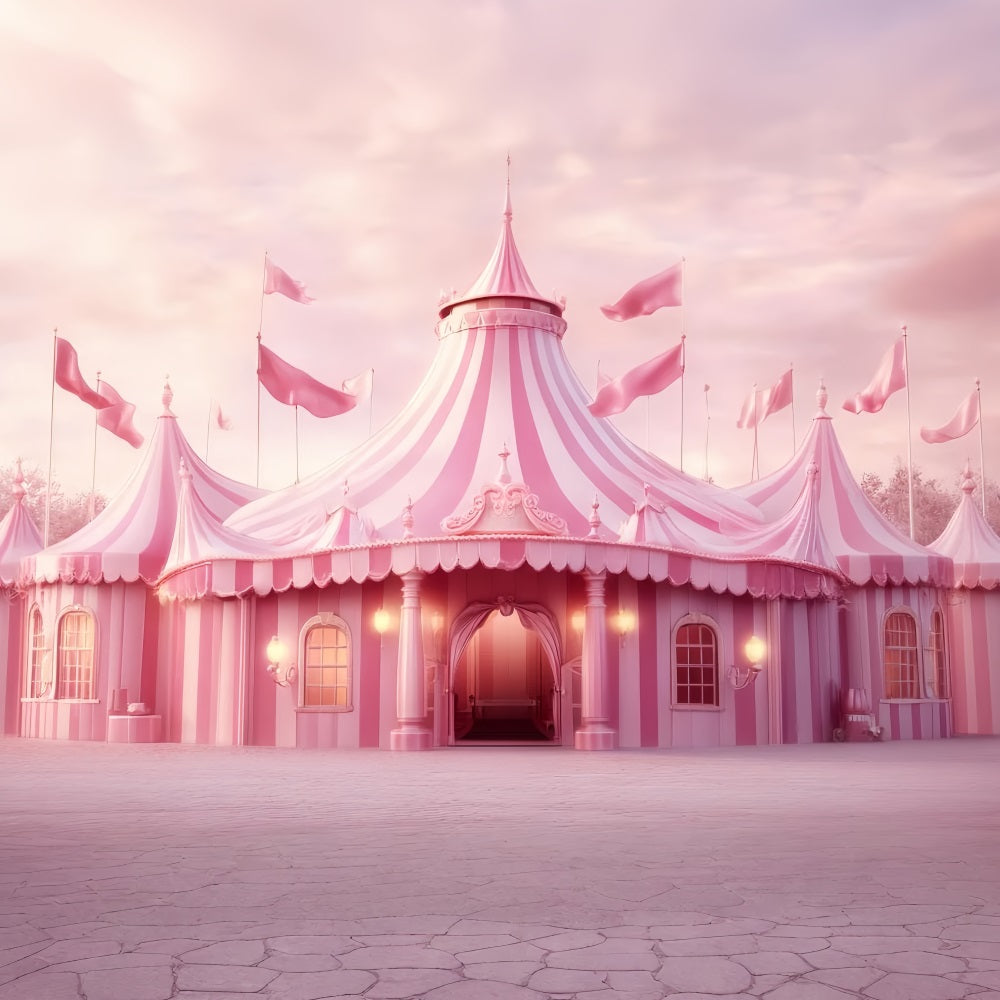 Carnival Tent Backdrop Pink Fairytale Carnival Tent Pink Circus Backdrop UK TWW59-30