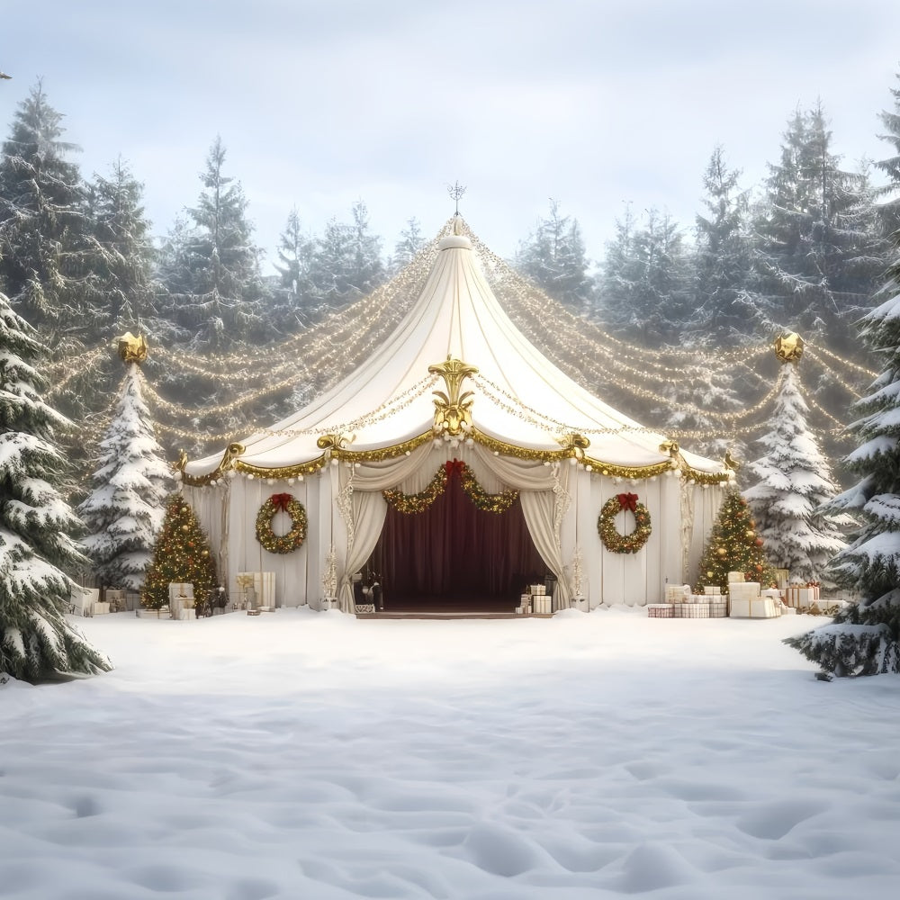 Christmas Circus Backdrop White Christmas Garland Tent Circus Backdrop Ideas UK TWW59-31