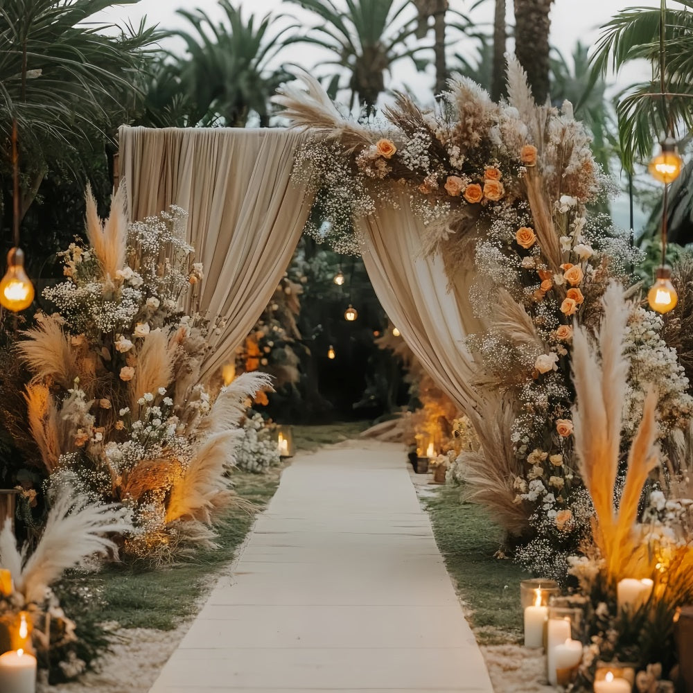 Wedding Boho Backdrop Bohemian Pampas Aisle Entrance Wedding Backdrop UK TWW59-45