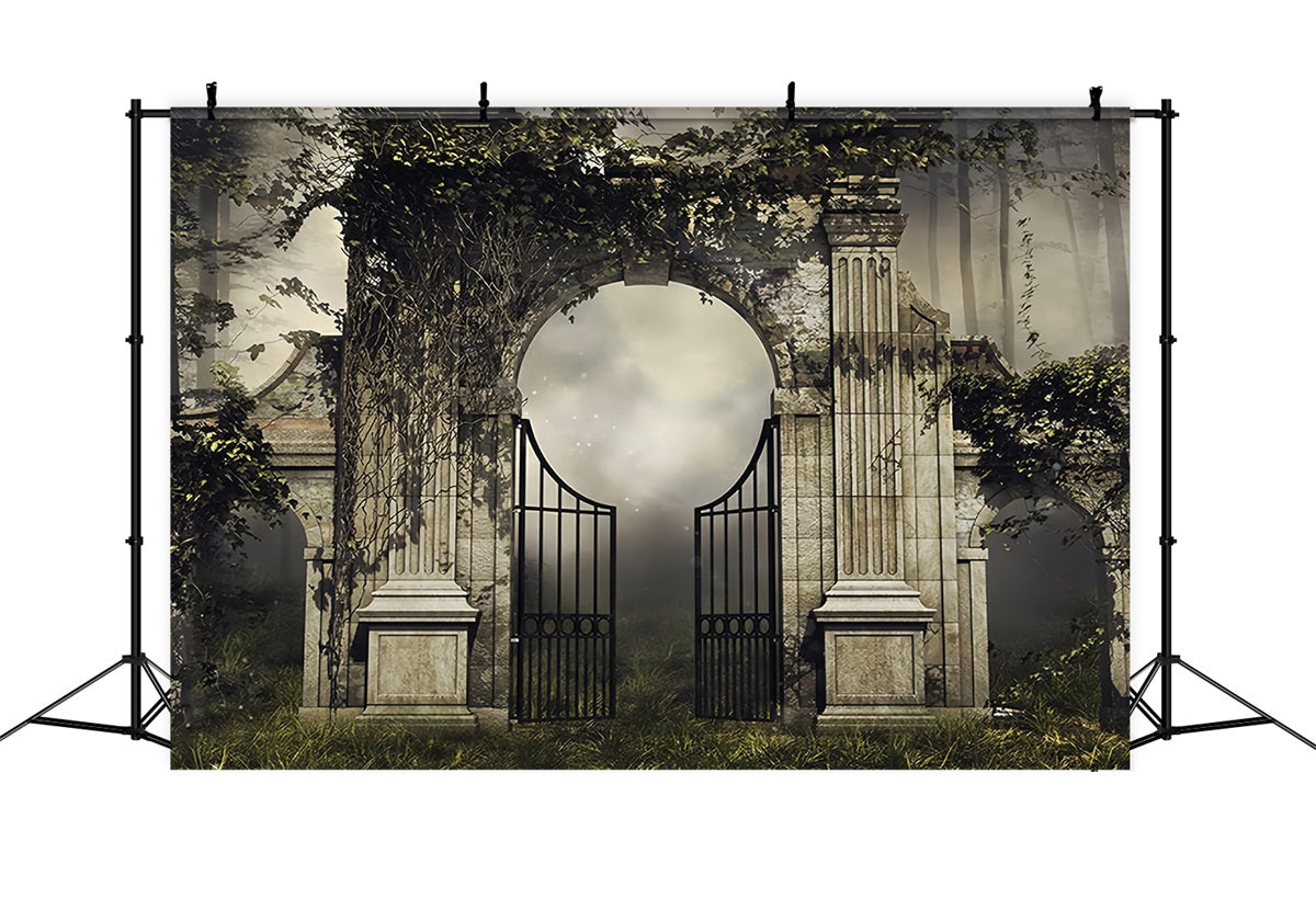 Wedding Gothique Backdrop Misty Garden Iron Gate Gothic Wedding Backdrop UK TWW59-60