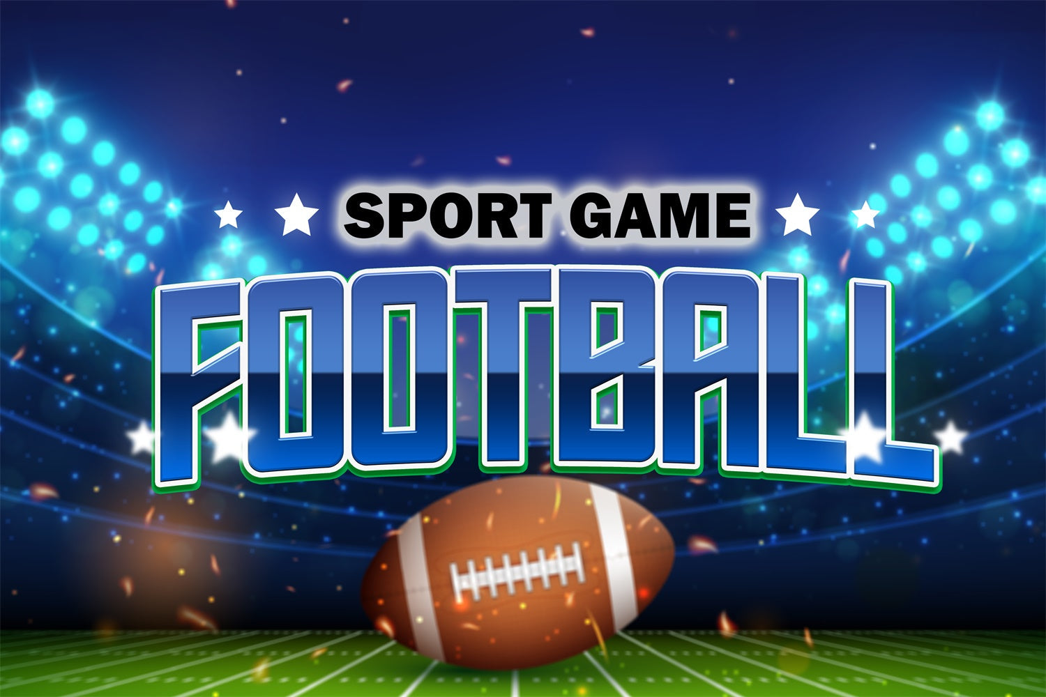 Football Stadium Backdrop Night Lights Game Sports Event Backdrop UK TWW6-15