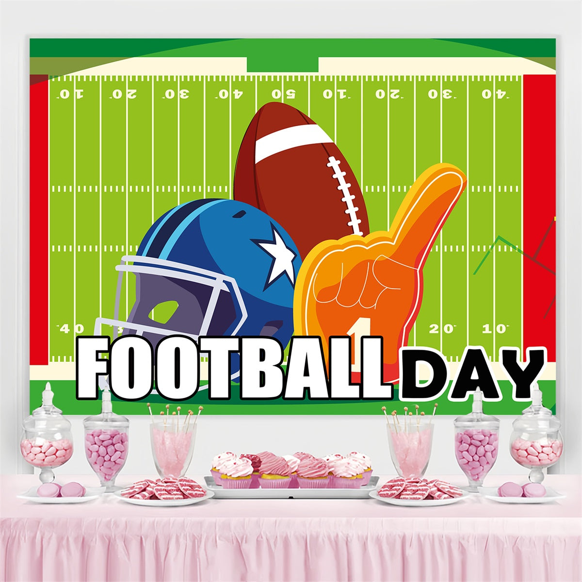 Football Backdrop Football Frenzy Field Sports Event Backdrop UK TWW6-25