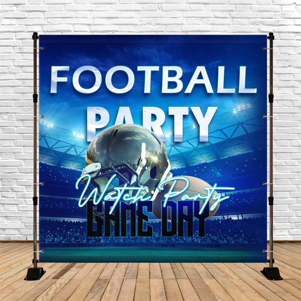 Football Field Backdrop Night Stadium Watch Custom Sports Event Backdrop UK TWW6-26