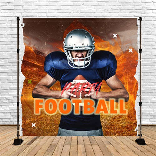 Sports Theme Backdrop Flame Field Football Custom Backdrop UK TWW6-28