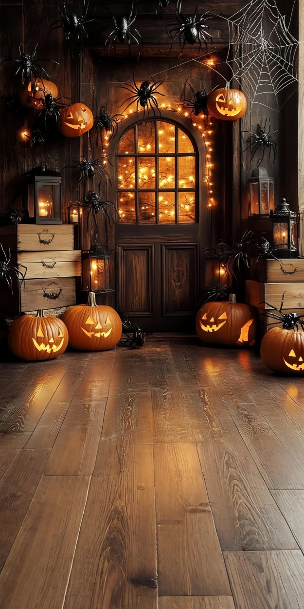 Halloween Picture Backdrop Pumpkin Spider Porch Sweep Backdrop UK TWW6-76