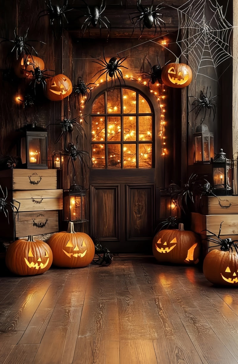 Halloween Picture Backdrop Pumpkin Spider Porch Sweep Backdrop UK TWW6-76