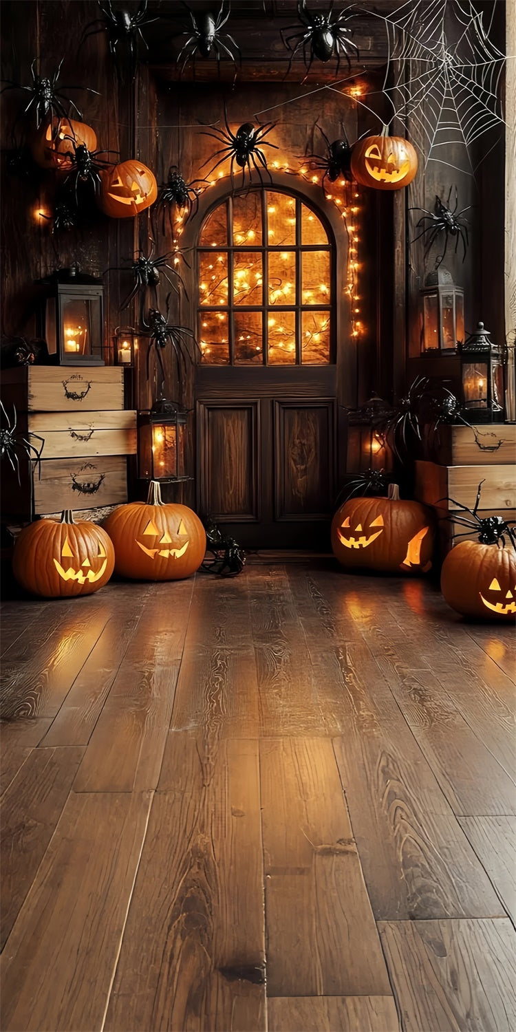 Halloween Picture Backdrop Pumpkin Spider Porch Sweep Backdrop UK TWW6-76