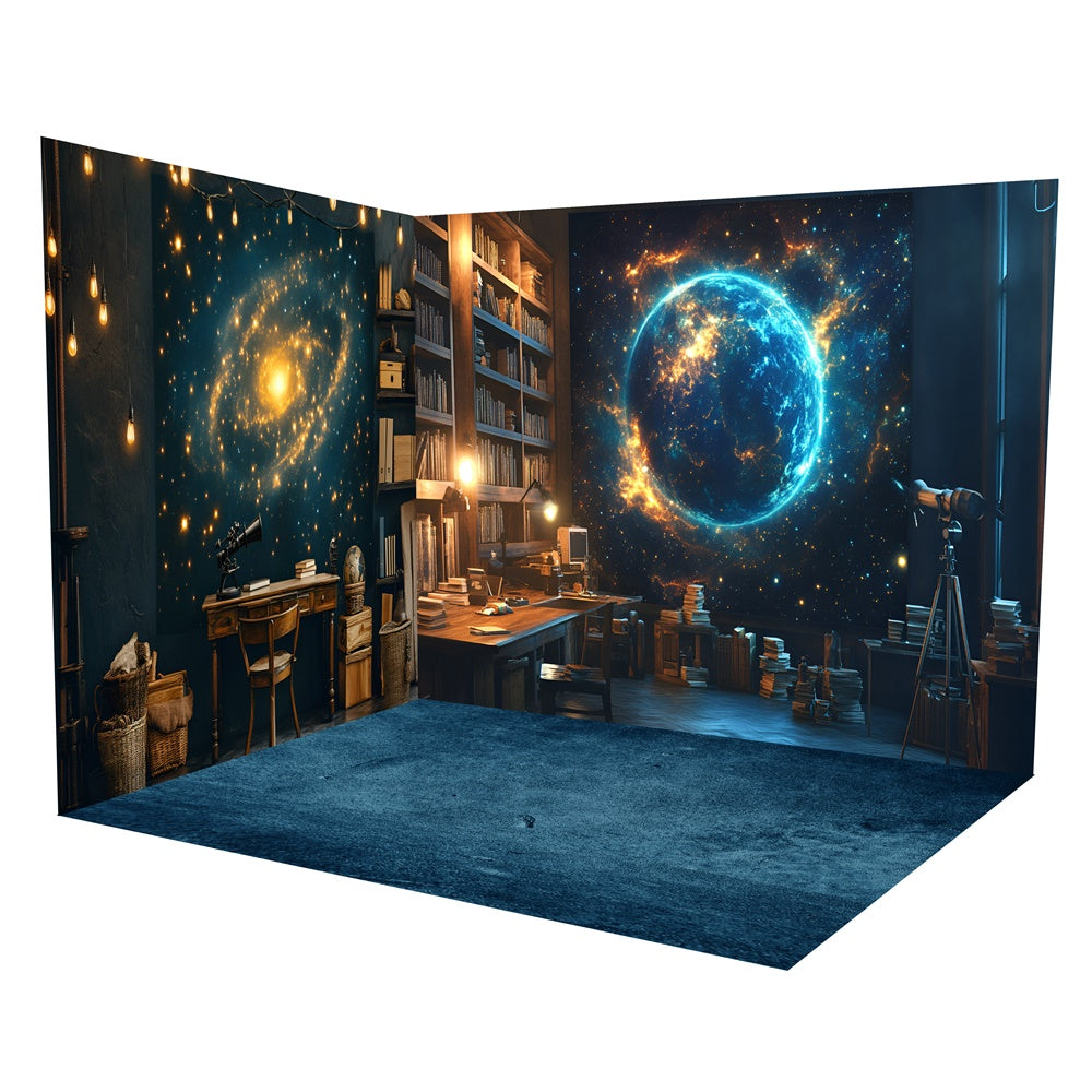 Back To School Photo Backdrop Galactic Study Backdrop Room Set UK TWW6-96