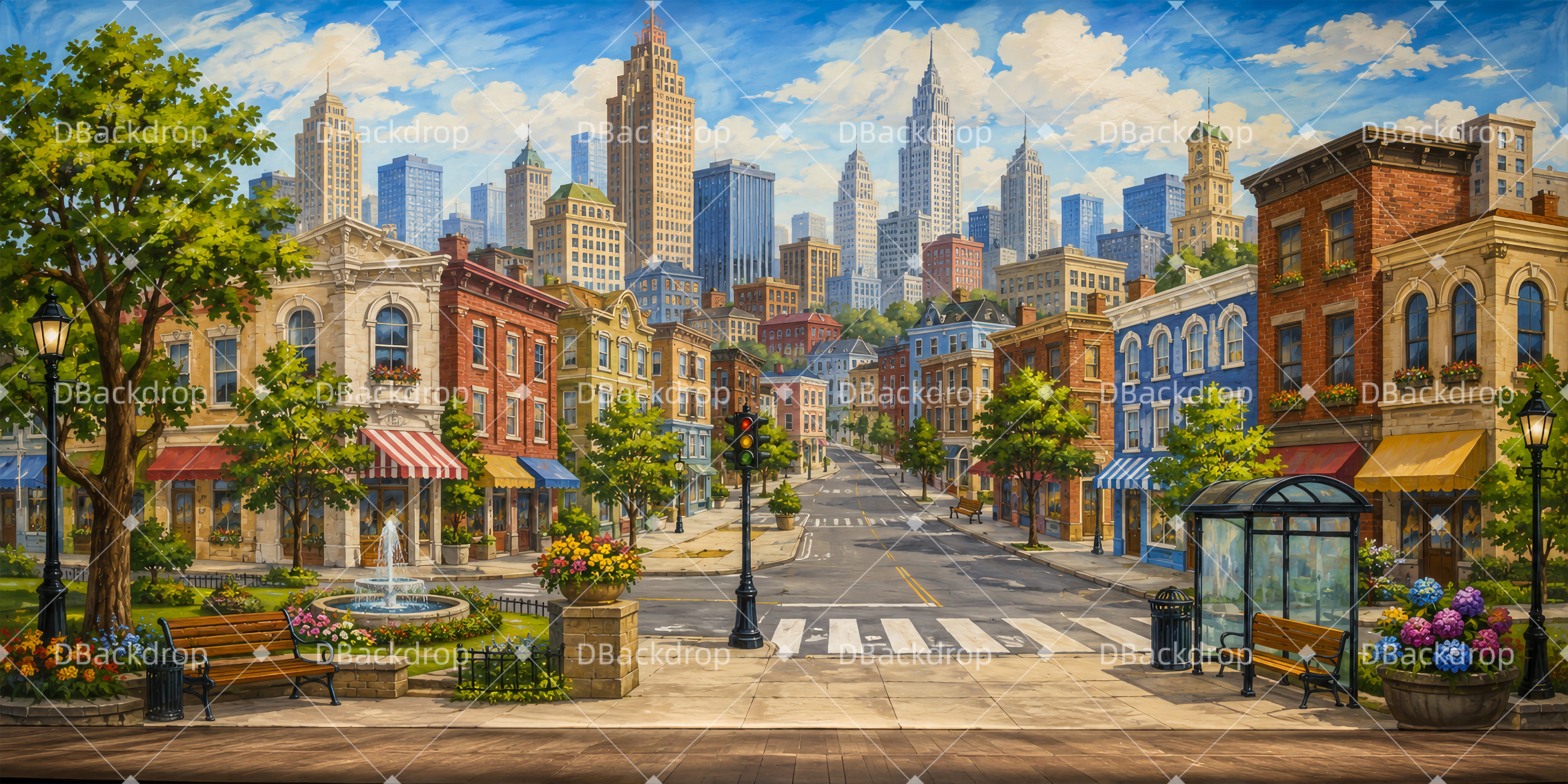 City Backdrop Urban Avenue VBS Backdrops UK ZTT65-T14