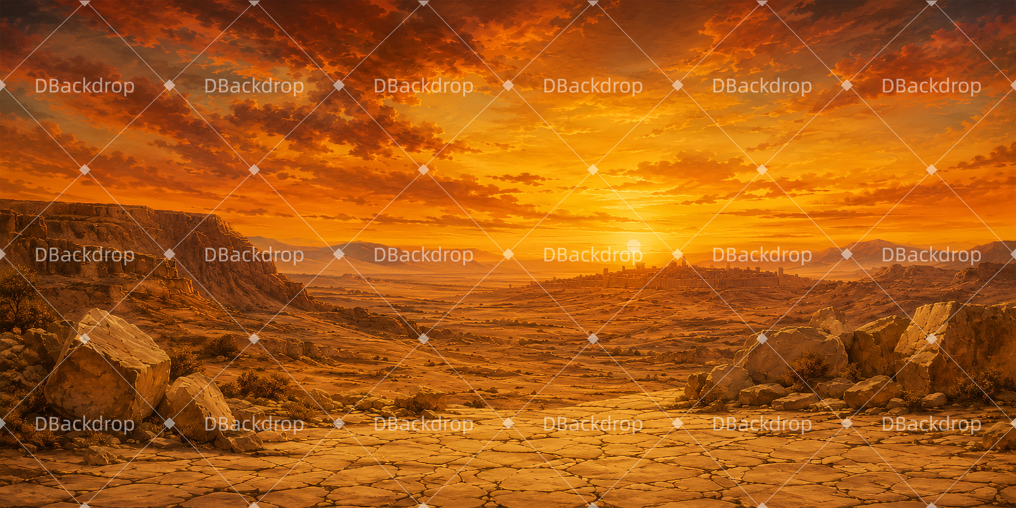 Scenery Backdrops For Theater Golden Wasteland Scenic Backdrops UK ZTT65-T18