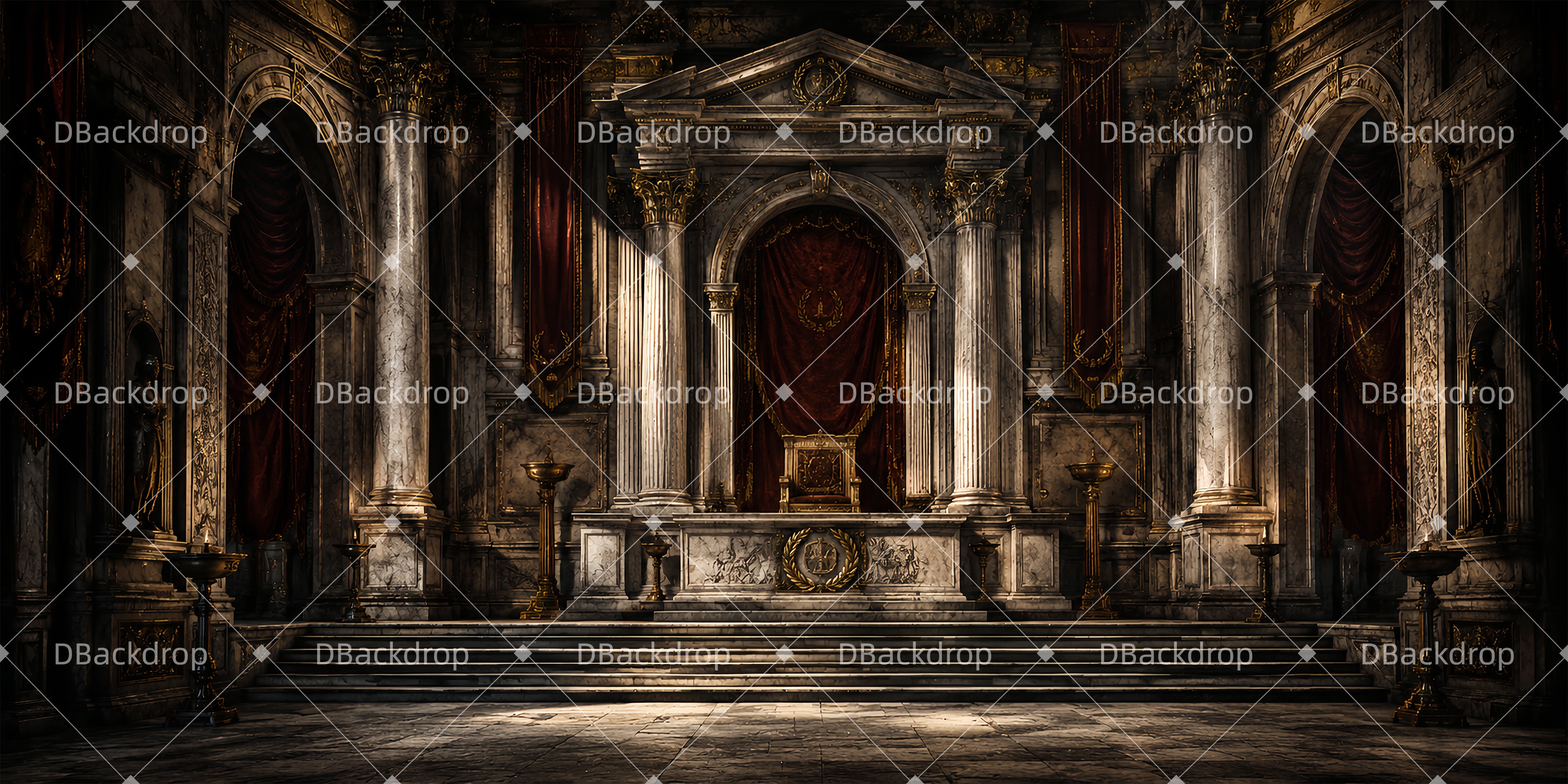 Church Stage Backdrops Royal Thronehall Theater Stage Backdrop UK ZTT65-T26