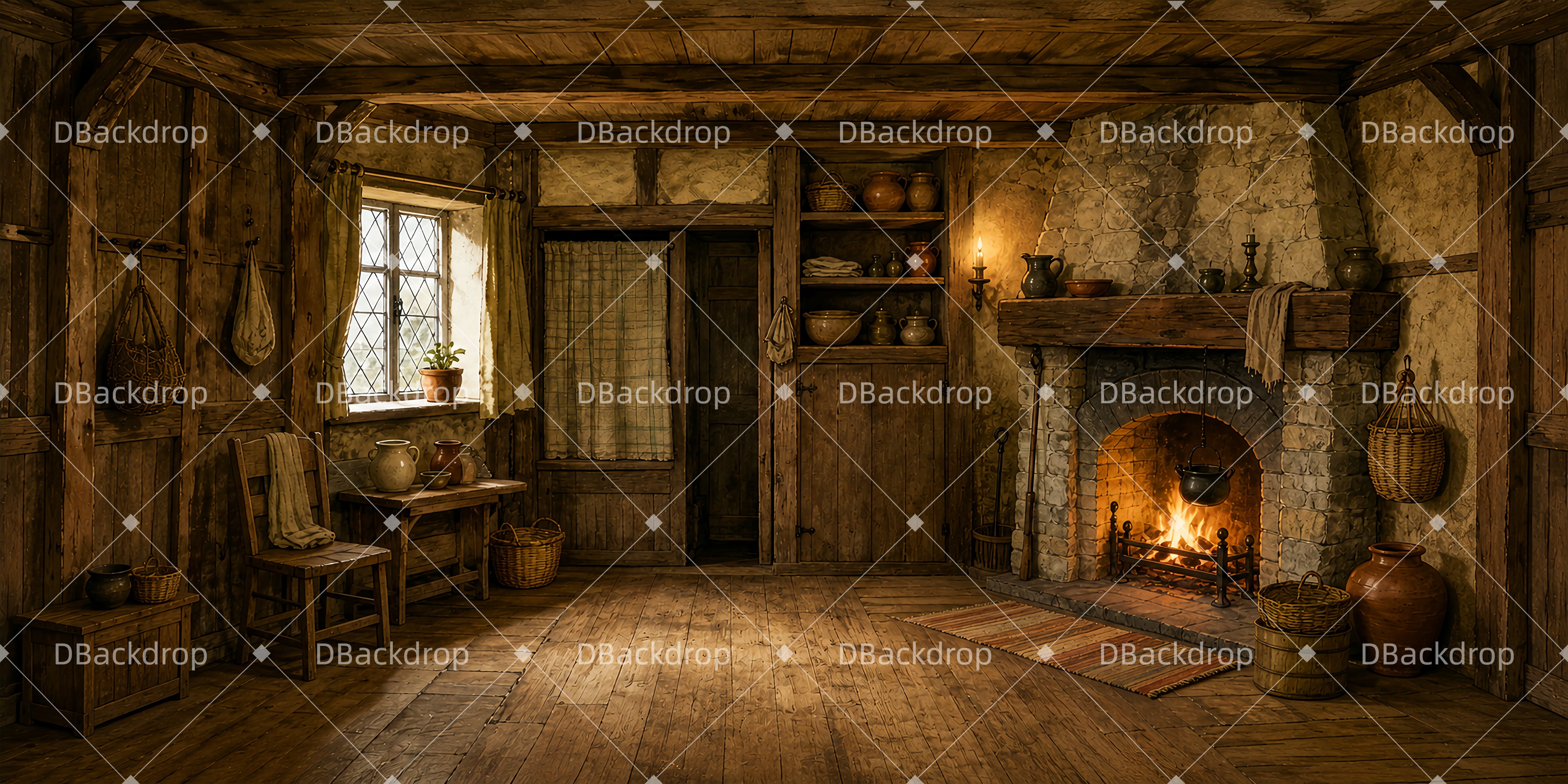 Theater Backdrop Cottage Hearth Stage Backdrops For Sale UK ZTT65-T60