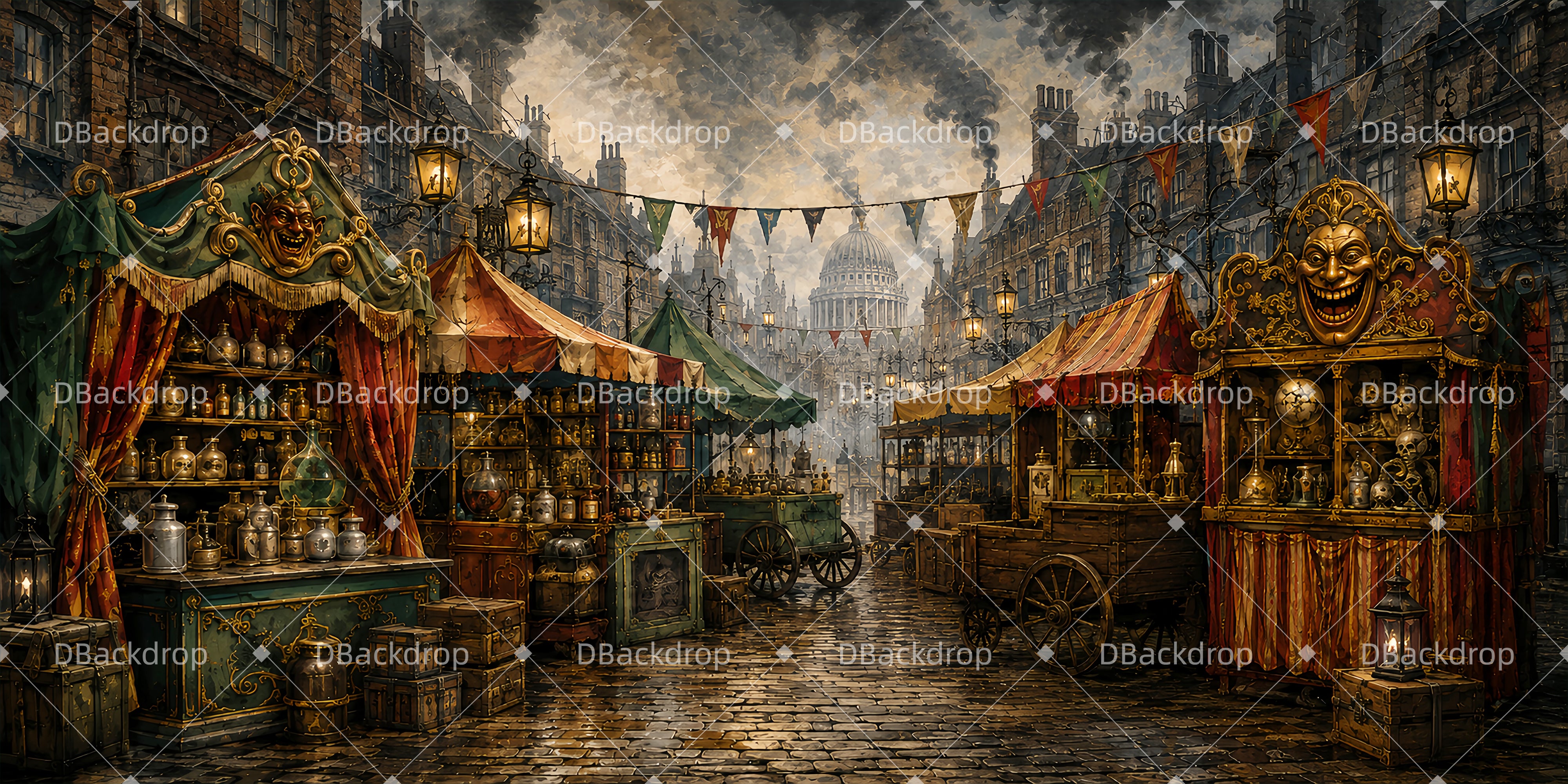 Professional Stage Backdrops Vintage Curio Theater Backdrop UK ZTT66-T103
