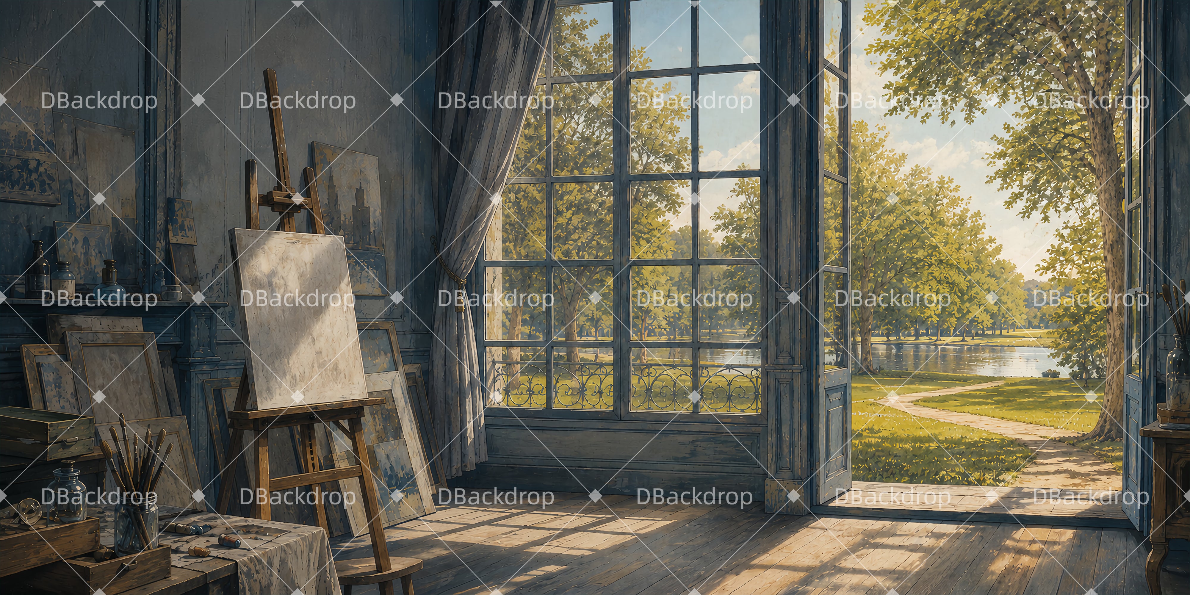 Theater Backdrop Garden View Atelier Stage Backdrops UK ZTT66-T82