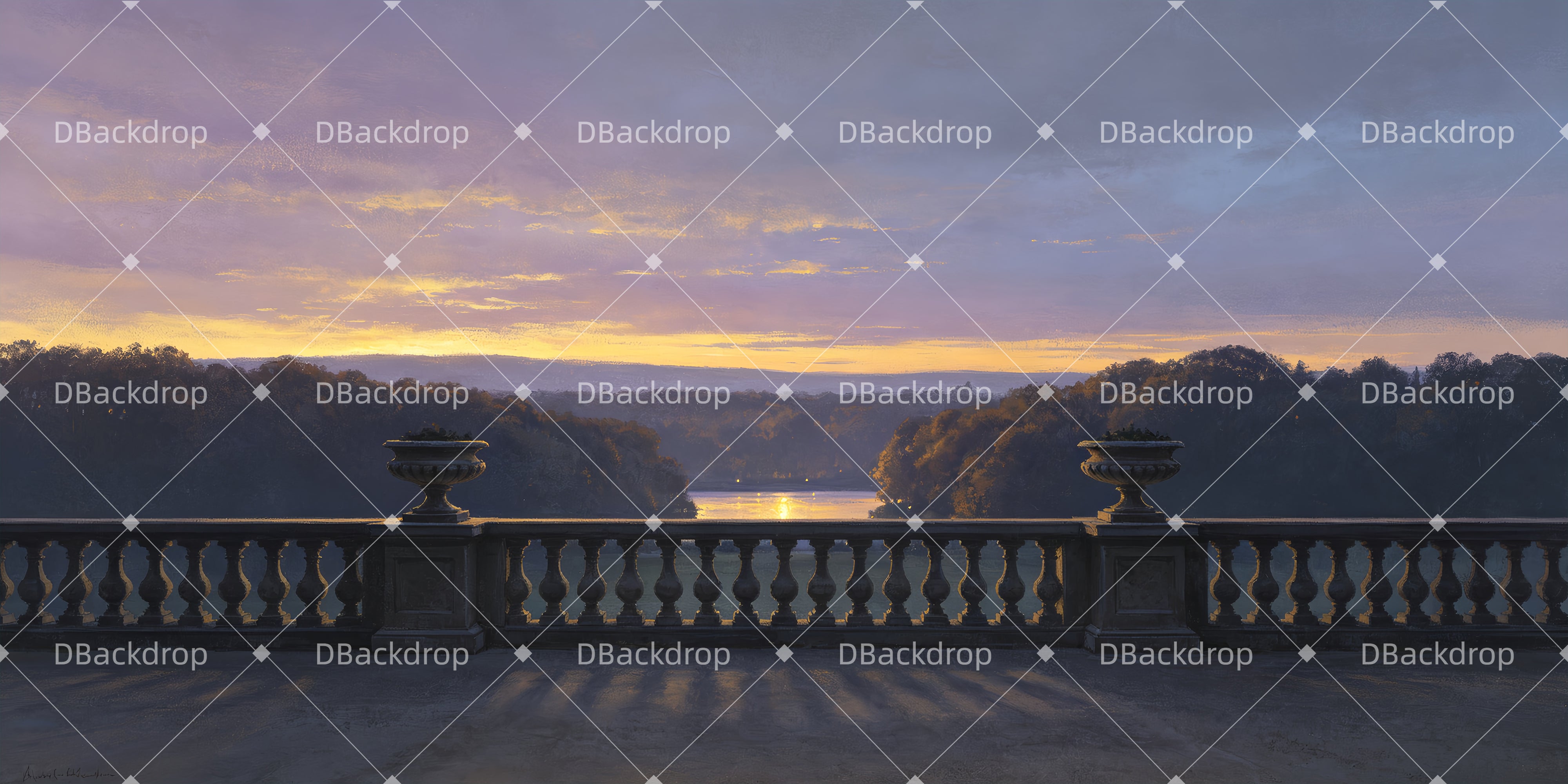 Large Stage Backdrops Dusk Terrace Movie Theater Backdrop UK ZTT66-T89